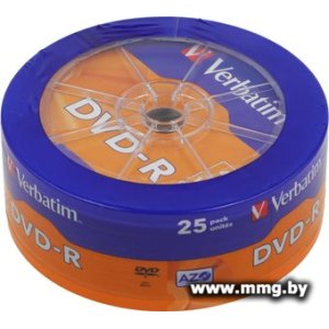 Купить Диск DVD-R Verbatim 4.7Gb 16x (25 шт) (43730) в Минске, доставка по Беларуси