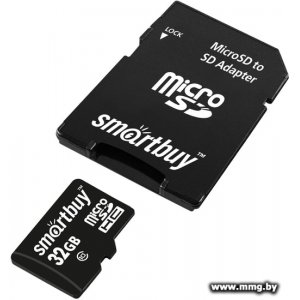 Купить SmartBuy 32GB microSDHC SB32GBSDCL10-01LE (с адаптером) в Минске, доставка по Беларуси