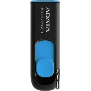 256Gb ADATA UV128 (черный/синий) (AUV128-256G-RBE)