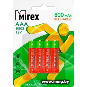 Аккумулятор Mirex AAA 800mAh 4 шт 23702-HR03-08-E4