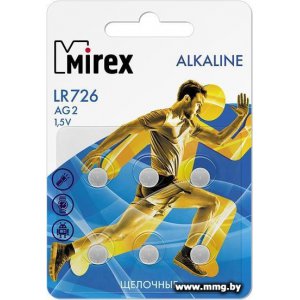 Батарейка Mirex LR726 (AG2) блистер 6 шт. 23702-LR726-E6
