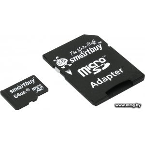 Купить SmartBuy 64Gb MicroSDXC SB64GBSDCL10-01LE (с адаптером) в Минске, доставка по Беларуси