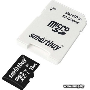 Купить SmartBuy 32Gb microSDHC SB32GBSDCL10U3L-01 +adapter в Минске, доставка по Беларуси