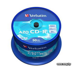 Купить Диск CD-R Verbatim 700Mb 52x (50 шт) (43343) в Минске, доставка по Беларуси
