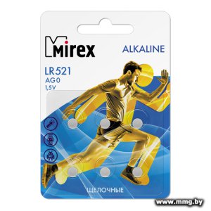 Батарейка Mirex AG0 / LR521 1.5V 6 шт блистер 23702-LR521-E6
