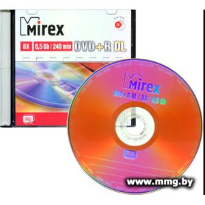Диск DVD+R Mirex 8.5Gb 8x slim UL130062A8S (1 шт.) Slim case