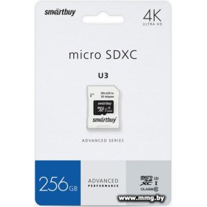 Купить SmartBuy 256GB microSDXC V30 A1 SB256GBSDU1A-AD в Минске, доставка по Беларуси