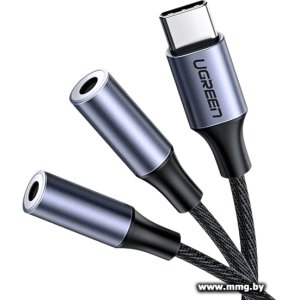 Кабель Ugreen AV144 30732 USB Type-C - 2 x 3.5 мм (0.25 м, черный)