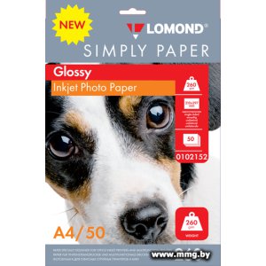 Купить Фотобумага Lomond A4 260 г/м2 50л (0102152) в Минске, доставка по Беларуси