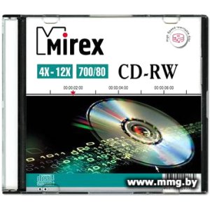 Диск CD-RW Mirex 700Mb 12х UL121002A8S (1 шт.) Slim case