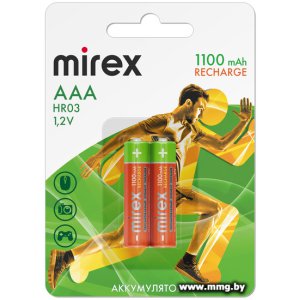 Аккумулятор Mirex AAA 1100mAh 2 шт 23702-HR03-11-E2