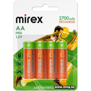 Аккумулятор Mirex AA 2700mAh 4 шт 23702-HR6-27-E4