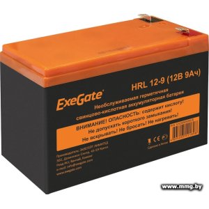 Купить ExeGate HRL 12-9 (12В, 9 А·ч) [EX285659RUS] в Минске, доставка по Беларуси