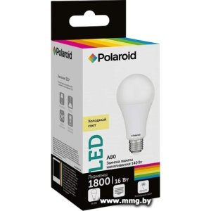 Лампа светодиодная Polaroid A80 E27 16 Вт 4000 К (1шт)