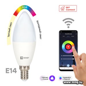 Купить Лампа светодиодная EKF Connect 5W WIFI RGBW E14 в Минске, доставка по Беларуси