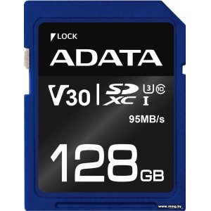 Купить ADATA 128GB SDXC Premier Pro ASDX128GUI3V30S-R в Минске, доставка по Беларуси