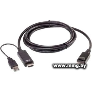 Кабель Aten 2L-7D02HDP HDMI/USB Type-A - DisplayPort (1.8 м,