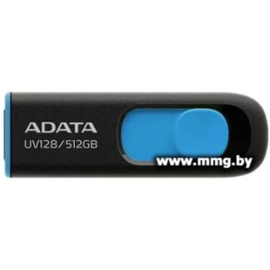 Купить 512GB ADATA UV128 AUV128-512G-RBE (черный/синий) в Минске, доставка по Беларуси