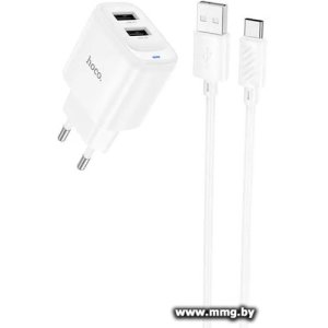 Зарядное устройство Hoco C141A + Type-C (белый)