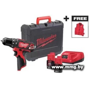 Купить Milwaukee M12 BPDMC-202C 4933499465 (с 2-мя АКБ, кейс) в Минске, доставка по Беларуси