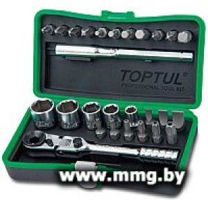 Набор трещотка с головками и битами Toptul GADW2701 (27 предметов)