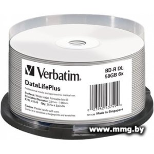 Купить Диск BD-R Verbatim 50Gb 6x 43749 (25 шт.) в Минске, доставка по Беларуси