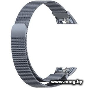 Браслет Rumi Milanese loop металлический для Huawei Band 6 / Honor Band 6 (серый)