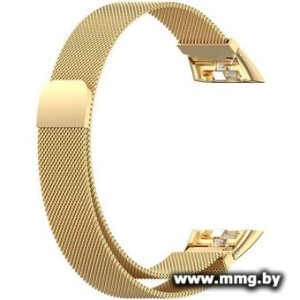 Браслет Rumi Milanese loop металлический для Huawei Band 6 / Honor Band 6 (золотистый)