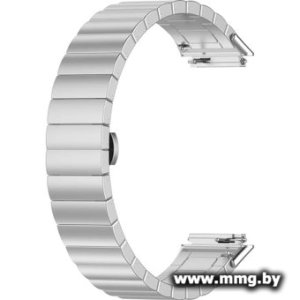 Браслет Rumi Snake металлический блочный для Huawei Band 7 (серебристый)