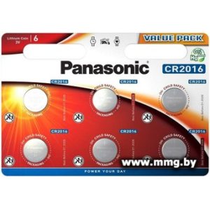 Купить Батарейка Panasonic CR2016 CR-2016EL/6BW (6 шт) в Минске, доставка по Беларуси