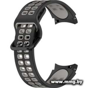 Ремешок Rumi Extreme силиконовый для Samsung Galaxy Watch4/5/6 (20 мм, черный/серый)