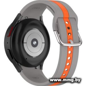 Ремешок Rumi Sport Line силиконовый для Samsung Galaxy Watch4/5/6 (20 мм, серый/оранжевый)