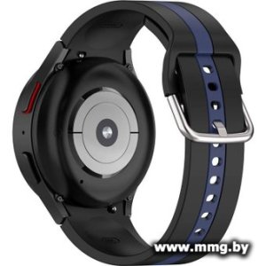 Ремешок Rumi Sport Line силиконовый для Samsung Galaxy Watch4/5/6 (20 мм, черный/синий)