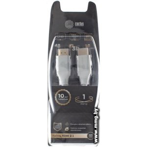 Кабель CACTUS HDMI - HDMI CS-HDMI.2.1-1 (1 м, серебристый)