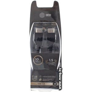 Кабель CACTUS HDMI - HDMI CS-HDMI.2-1.5 (1.5 м, черный)