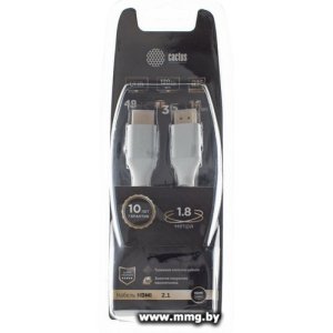 Кабель CACTUS HDMI - HDMI CS-HDMI.2.1-1.8 (1.8 м, серебристый)