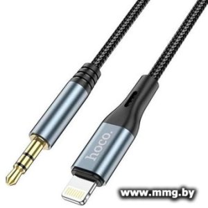 Кабель Hoco DUP03 Lightning - 3.5 Jack (1 м, металлик)