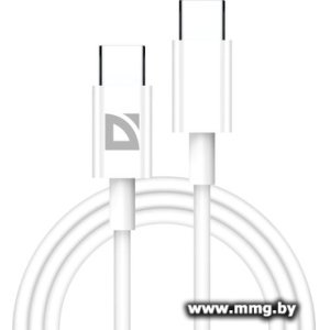 Кабель Defender F182 30 Вт USB Type-C - USB Type-C (1 м, белый) (87507)