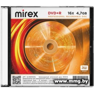 Диск DVD+R Mirex 4.7Gb 16x UL130013A1S (1шт)