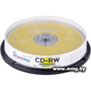 Купить Диск CD-RW SmartBuy 700Mb 12x SBCD-RW10 (10шт) в Минске, доставка по Беларуси