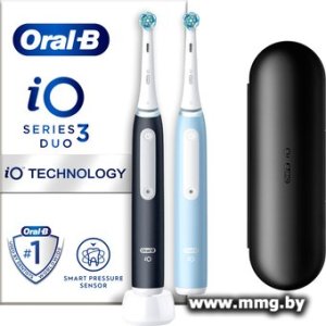 Купить Oral-B iO Series 3 (черный/голубой) в Минске, доставка по Беларуси