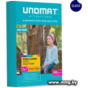 Фотобумага UNOMAT Inkjet Photo Paper 5x7 Glossy 5х7" 260 гр/м2 100 л UNM-PP-5X7-GL