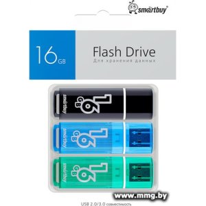 16GB SmartBuy Glossy комплект 3 шт. (чёрный/синий/зелёный) SB016GB2GSKBGSET