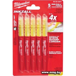 Купить Маркер Milwaukee Inkzall 48223201 (5 шт, желтый) в Минске, доставка по Беларуси