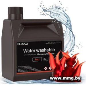 Купить Фотополимер Elegoo Water Washable 2кг (красный) в Минске, доставка по Беларуси