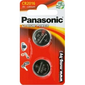 Купить Батарейка Panasonic CR2016 2 шт. [CR-2016EL/2B] в Минске, доставка по Беларуси